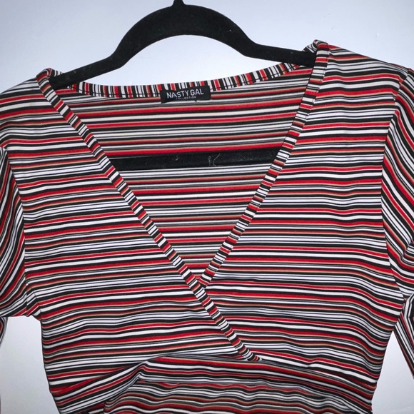 Nasty Gal abstract  Assymetrycal longsleeve mini dress size 4 - Picture 9 of 11